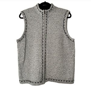 Hand Embroidered Sweater Vest Christopher & Banks Size XL